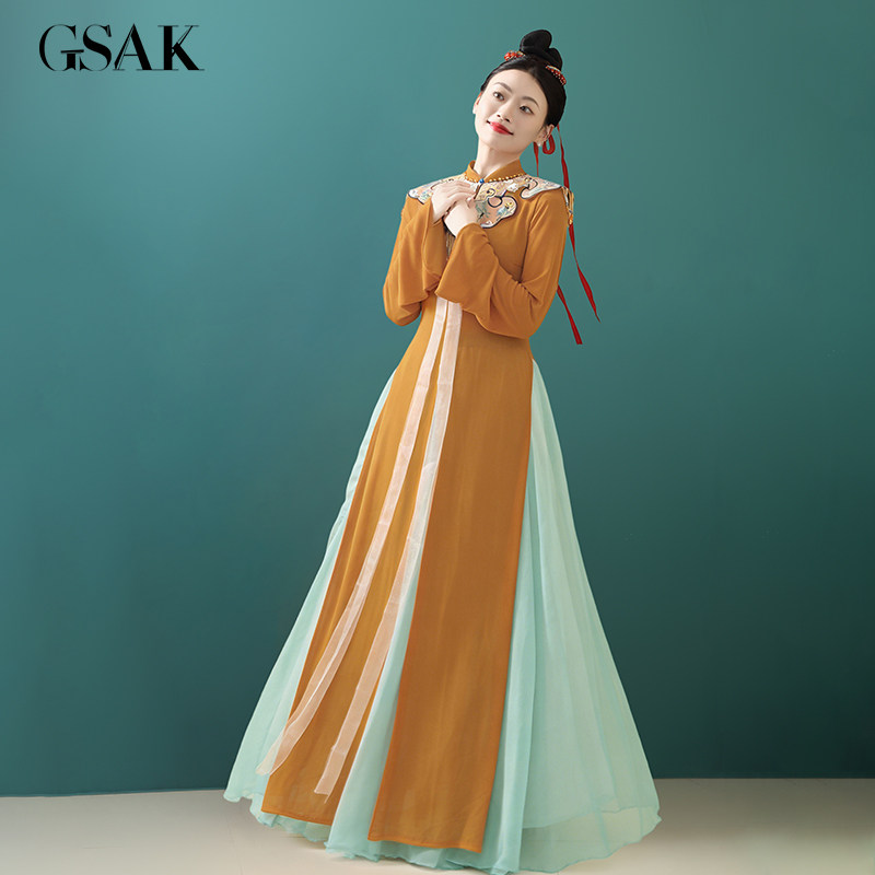 GSAK明制云肩改良汉服新中式喇叭袖仙气显瘦汉元素古装套装女日常