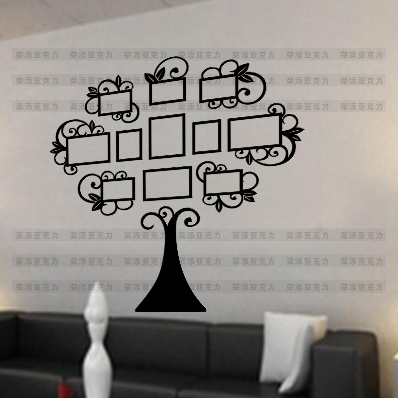 family家庭树3d立体亚克力墙贴客厅卧室沙发照片树墙面装饰墙贴画图片