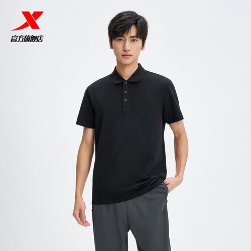 特步男生活短袖POLO衫2026夏季新款休闲商务翻领短T974229020096