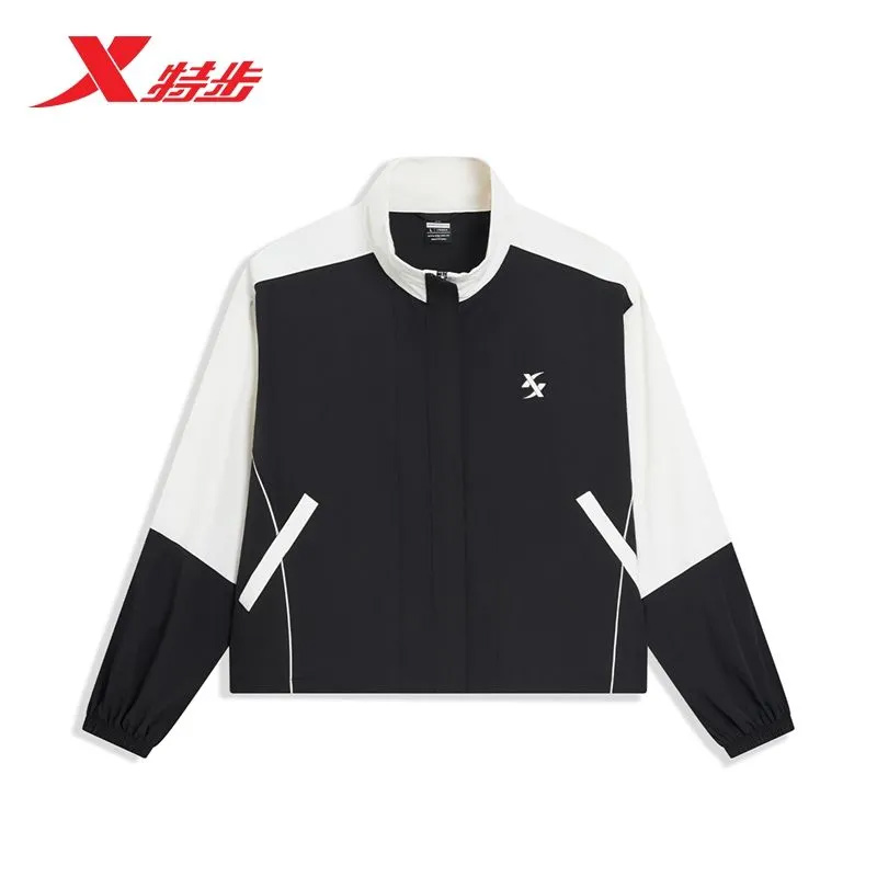 特步夹克外套女2025年秋季新款