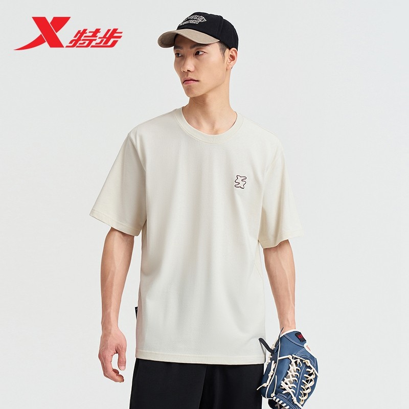 特步运动T恤针织衫男2024夏季宽松舒适休闲运动短袖976229010567,运动服/休闲服装,运动T恤,淘宝优惠券,粉丝福利购,淘宝优惠卷