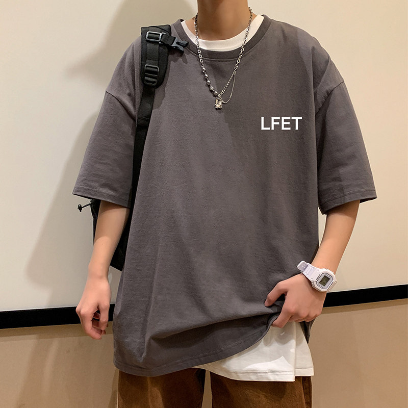 2023夏季新款短袖T恤男大码港风体恤潮牌潮流纯棉打底衫T6617-P15,男装T恤,星座815-2