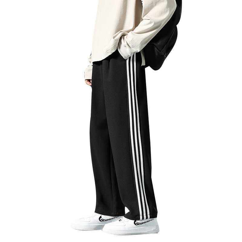22抖音搞品质大码休闲裤卫裤拖地直筒裤织带长裤K186-P35,男装休闲裤,星座815-2