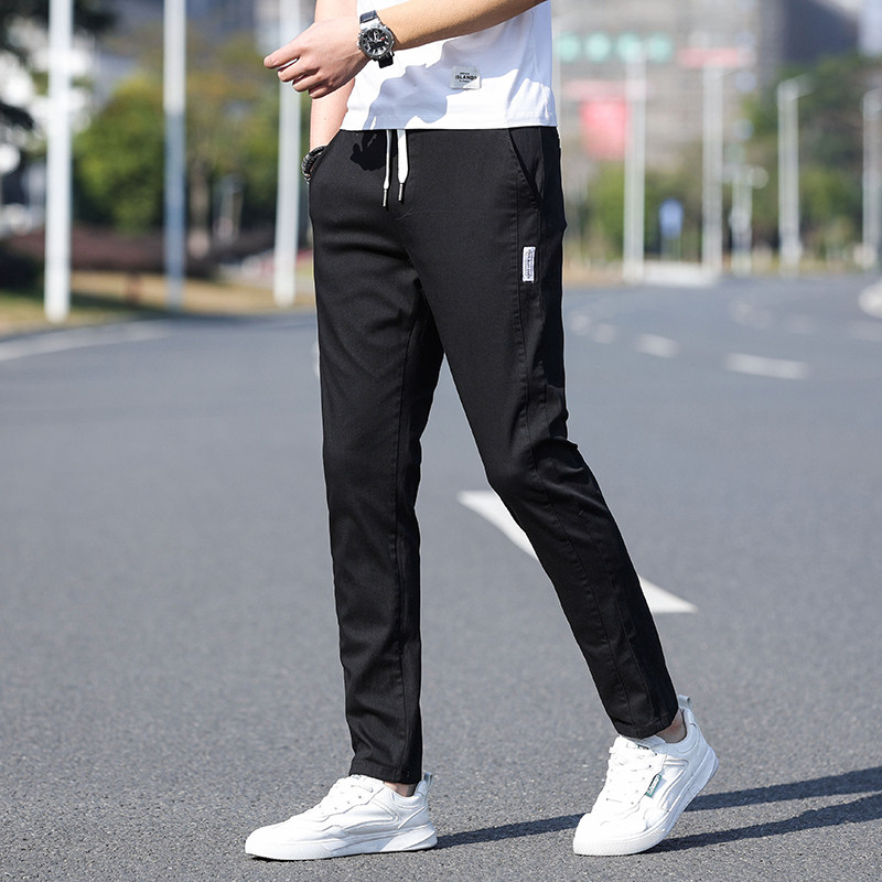 22春款仿牛仔修身直筒长裤百搭宽松休闲裤小脚裤拼接裤K1080-P42,男装休闲裤,星座815-2