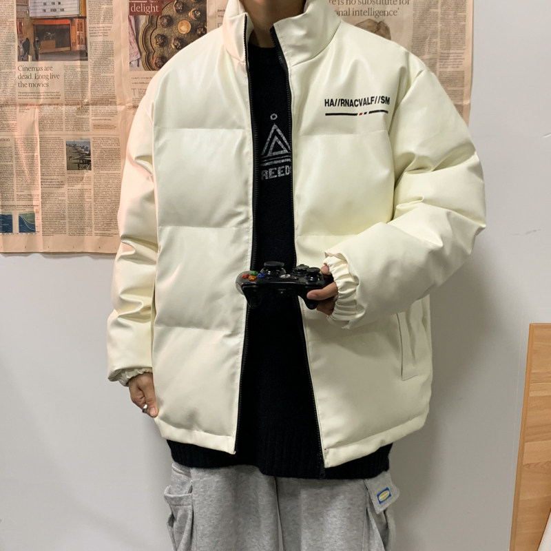港风棉衣男PU皮棉服21年新款宽松面包服立领冬装棉袄M2102-P6105,男装棉衣,星座815-2