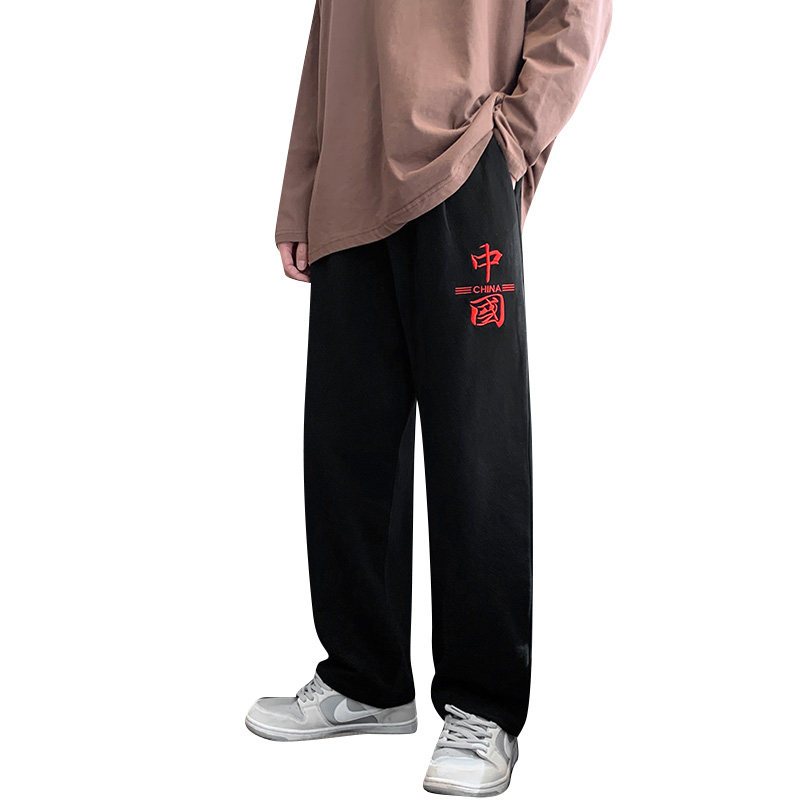 2023春秋季休闲运动长裤男直筒潮牌港风宽松卫裤棉质裤子K61-P35,男装休闲裤,星座815-2