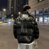 港风棉衣男PU皮棉服21年新款宽松面包服立领冬装棉袄M2102-P6105，男装棉衣，星座815-2