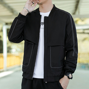 夹克男2023秋冬新款韩版棒球服外套修身男士衣服青年J837-P28图片