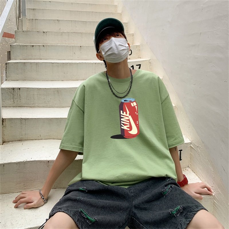 2024夏季新款短袖T恤男大码港风体恤潮牌潮流纯棉打底衫T6609-P15图片