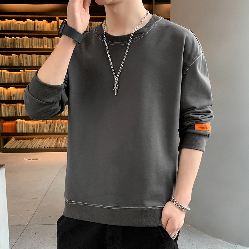 21长袖t恤卫衣秋衣秋季春装上衣服打底衫内搭潮流圆领男W806-P23图片