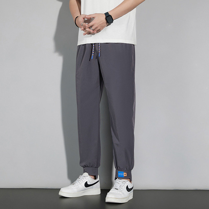 冰丝裤男宽松垂感阔腿裤韩版束脚休闲裤长裤子K89-P22,男装休闲裤,星座815-2