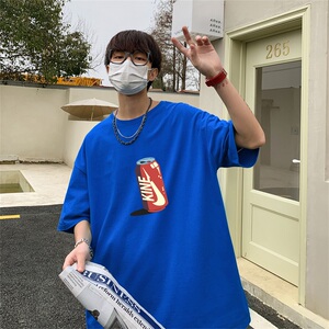 2023夏季新款短袖T恤男大码港风体恤潮牌潮流纯棉打底衫T6609-P15图片