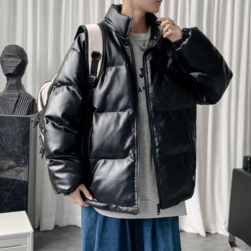 男装棉衣男PU皮棉服2023年新款宽松面包服立领冬装棉袄M2101-P105,男装棉衣,星座815-2