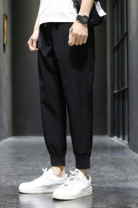 男士夏季薄款韩版潮流束脚松冰丝速干休闲运动九分裤K999-P15图片