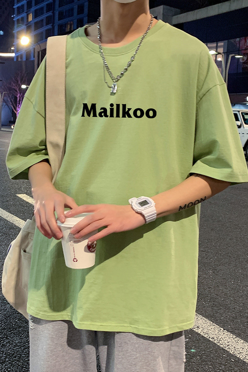 22夏季港风男士百搭休闲复古印花潮大码宽松圆领短袖T恤T6607-P15,男装T恤,星座815-2