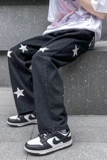 2022潮男新款牛仔裤直筒潮流ins痞帅星星印花宽松长裤K105-P40，男装牛仔裤，星座815-2