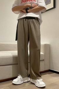 新款高街三宅褶皱男装拖地裤宽松直筒波浪裤垂感休闲裤子K340-P35图片