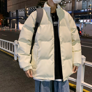 男装棉衣男PU皮棉服2023年新款宽松面包服立领冬装棉袄M2101-P105图片