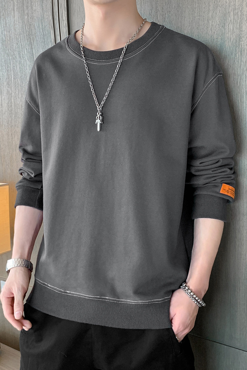 21长袖t恤卫衣秋衣秋季春装上衣服打底衫内搭潮流圆领男W806-P23,男装卫衣,星座815-2