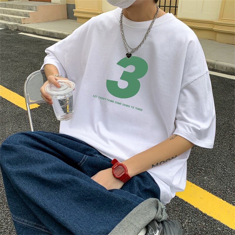 2024夏季新款短袖T恤男大码港风体恤潮牌潮流纯棉打底衫T6608-P15,男装T恤,星座815-2
