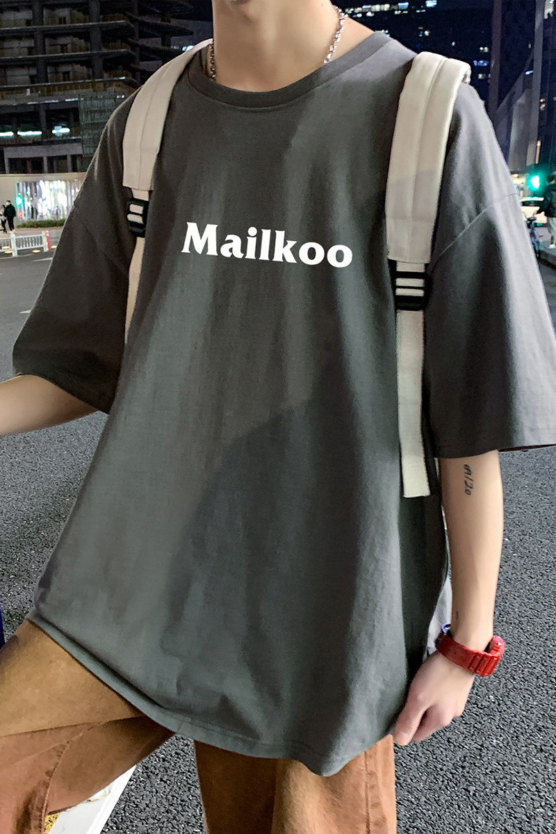 22夏季港风男士百搭休闲复古印花潮大码宽松圆领短袖T恤T6607-P15,男装T恤,星座815-2