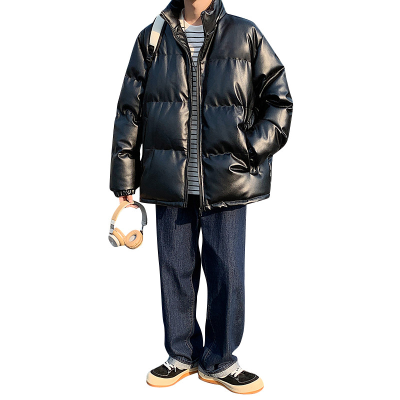 男装棉衣男PU皮棉服2023年新款宽松面包服立领冬装棉袄M2101-P105,男装棉衣,星座815-2