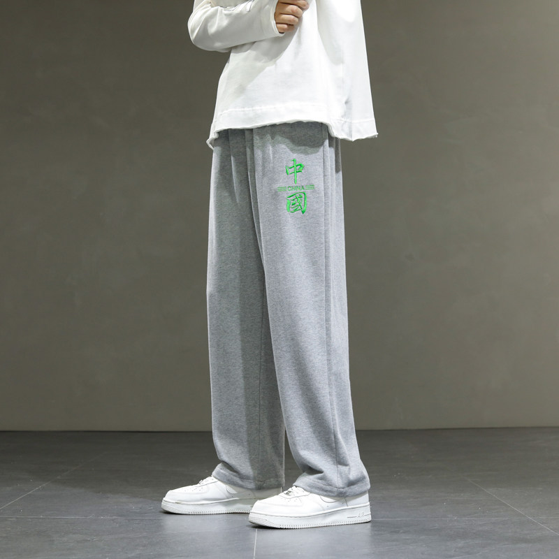 2023秋季休闲运动长裤男直筒潮牌港风宽松卫裤棉质裤子K61-P35,男装休闲裤,星座815-2