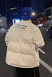 港风棉衣男PU皮棉服21年新款宽松面包服立领冬装棉袄M2102-P105，男装棉衣，星座815-2