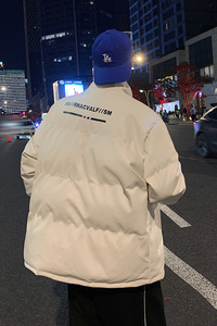 港风棉衣男PU皮棉服21年新款宽松面包服立领冬装棉袄M2102-P105图片