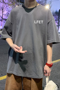 22夏季港风男士百搭休闲复古印花潮大码宽松圆领短袖T恤T6617-P15图片