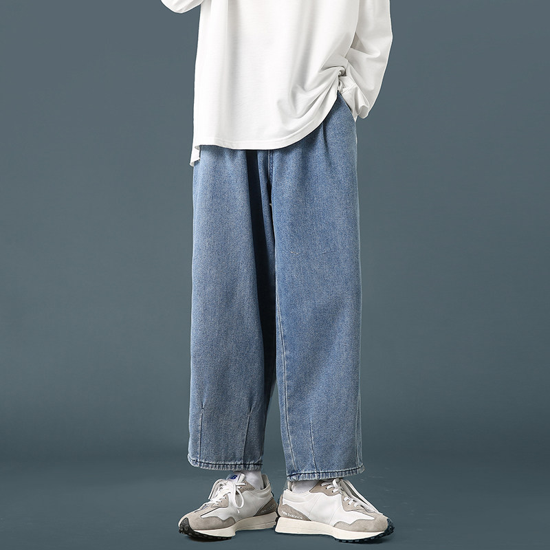 2024春夏高街vibe牛仔裤男宽松蓝色直筒裤阔腿裤男K69-P45,男装牛仔裤,星座815-2