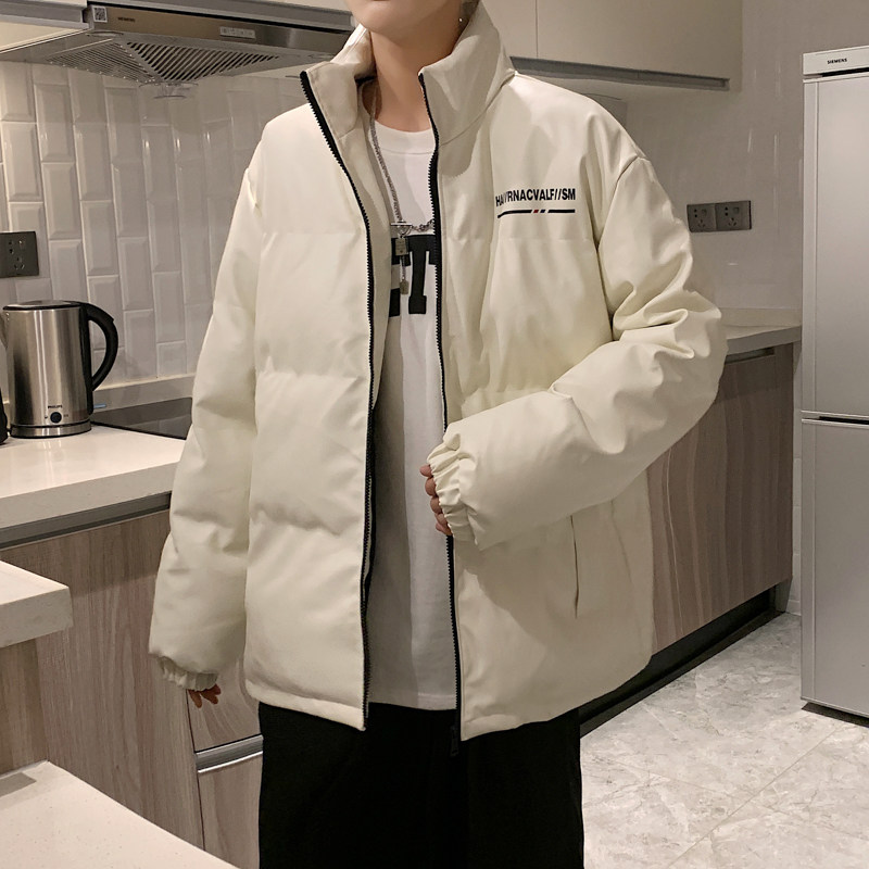 港风棉衣男PU皮棉服21年新款宽松面包服立领冬装棉袄M2102-P105,男装棉衣,星座815-2