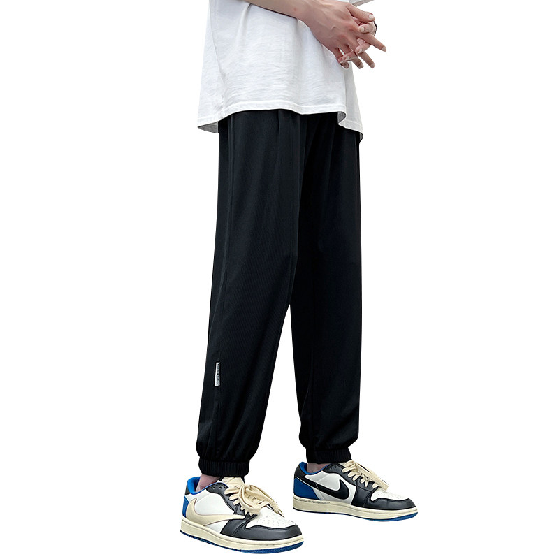直播品质冰丝裤男宽松束脚超薄垂感丝滑休闲速干运动裤K2235-P45,男装休闲裤,星座815-2