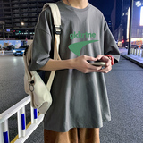 22夏季港风男士百搭休闲复古印花潮大码宽松圆领短袖T恤T6606-P15，男装T恤，星座815-2