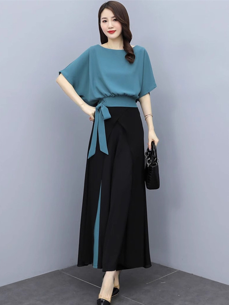 潮牌阔腿裤套装女2025夏季新款气质妈妈高端休闲时尚职业两件套裙