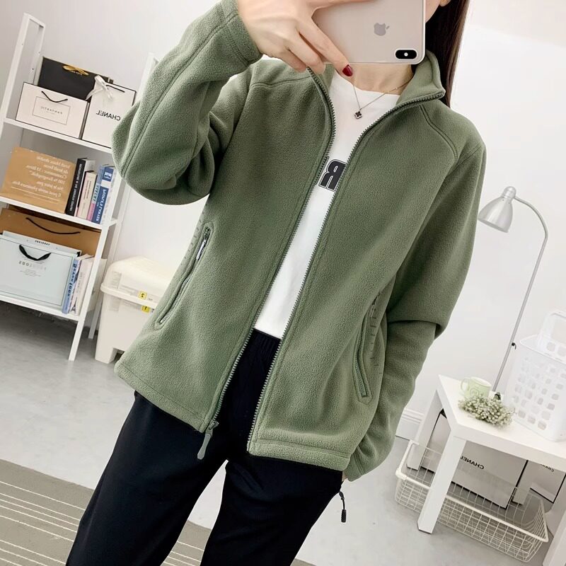 2025秋冬牧瑞莎摇粒绒外套 女款登山保暖抓绒内胆通勤风立领拉链