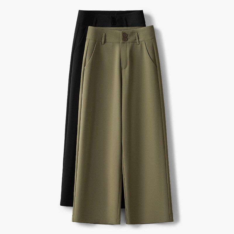 潮牌西装阔腿裤女春秋季新款小个子高腰垂感高级感直筒休闲九分裤