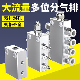 多管路分气排气动气排分流器空气气路分配器气体分流排铝小