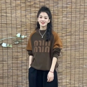 气质显瘦 百搭打底衫 2025年冬季 半高领加绒加厚卫衣女宽松休闲时尚