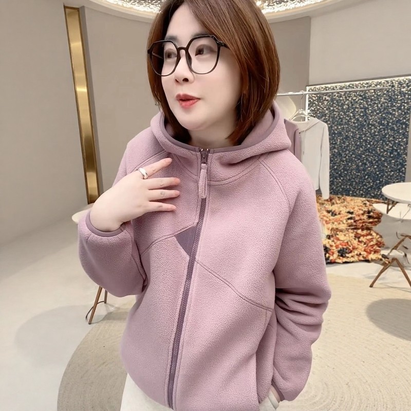 2025年冬季新款时尚休闲加绒卫衣女连帽拉链开衫保暖百搭外套上衣,女装/女士精品,卫衣/绒衫,淘宝优惠券,粉丝福利购,淘宝优惠卷