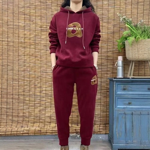 梦伊甸冬季新款加绒加厚两件套女