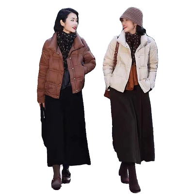 梦伊甸短款立领白鸭绒