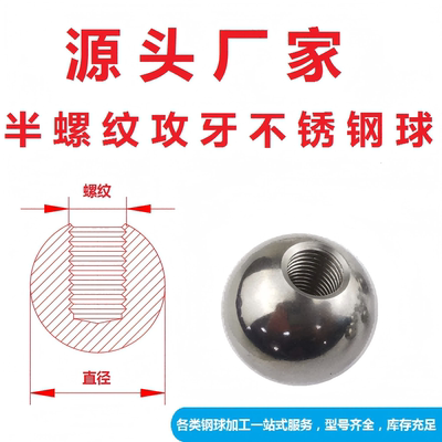 金鸿业不锈钢304打孔攻牙钢球