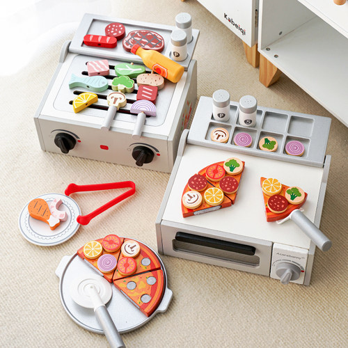 仿真厨房披萨烤箱木制切切乐