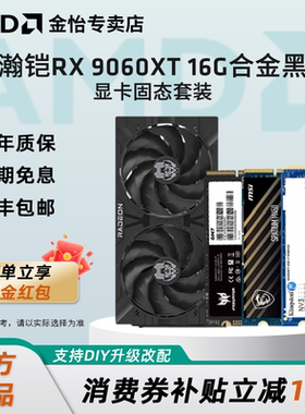 AMD瀚铠RX9060XT 16G 合金搭固态台式电竞显卡固态套装