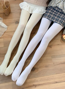 白丝袜纯欲春秋天鹅绒白色连裤袜女成人秋冬款加厚加绒保暖打底裤