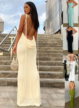 Maxi Dress Spaghetti Strap Slim Party Beach Dress Summer