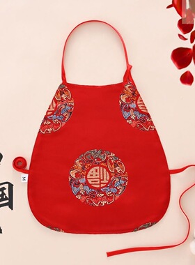 宝宝肚兜夏季薄款红色喜庆护肚婴儿百天周岁刺绣防着凉小兜兜