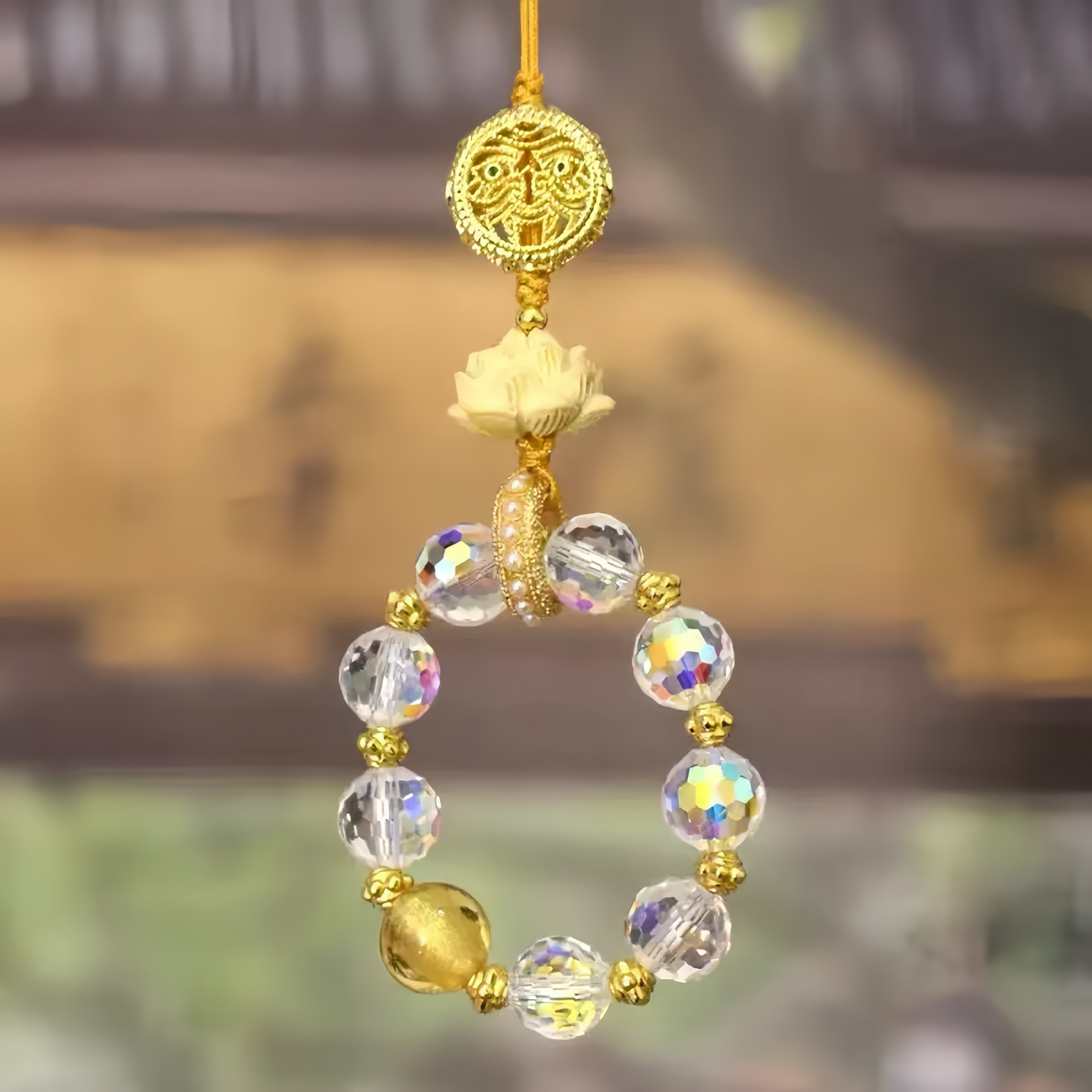 杭州正品灵隐款才才爆闪莲花手机链挂链包挂饰品汽车挂件官方正品