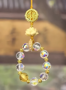 杭州正品灵隐款才才爆闪莲花手机链挂链包挂饰品汽车挂件官方正品